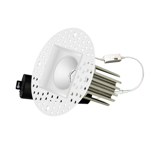P-6510 1.5 Inch Trimless Square, White Finish 15 Watts, 1100 Lumens 5CCT Recessed Light