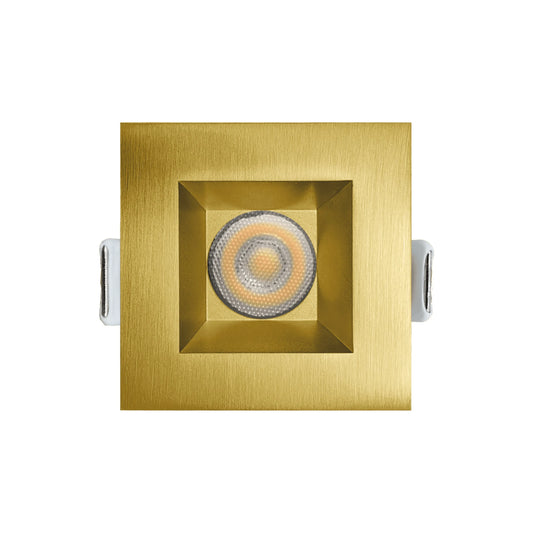 P-6526 1 Inch Square Brushed Brass Smooth High-Output, 15 Watts, 1100 Lumens 5CCT Recessed Light
