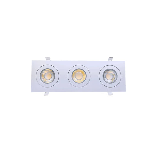 P-6531 4 Inch 3 Head Multiple Gimbal, White Finish 36 Watts, 3600 Lumens 5CCT Recessed Light