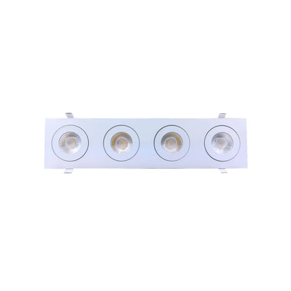 P-6532 4 Inch 4 Head Multiple Gimbal, White Finish 48 Watts, 4600 Lumens 5CCT Recessed Light
