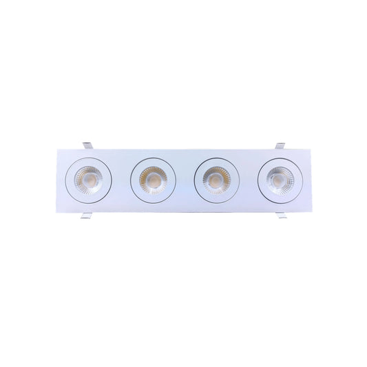 P-6532 4 Inch 4 Head Multiple Gimbal, White Finish 48 Watts, 4600 Lumens 5CCT Recessed Light