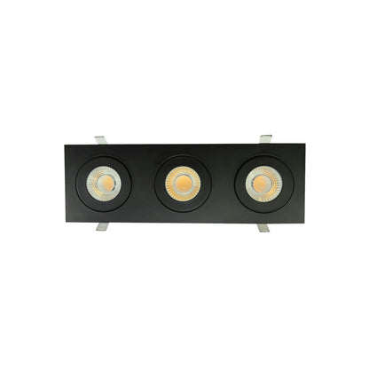P-6535 4 Inch 3 Head Multiple Gimbal, Black Finish 36 Watts, 3600 Lumens 5CCT Recessed Light