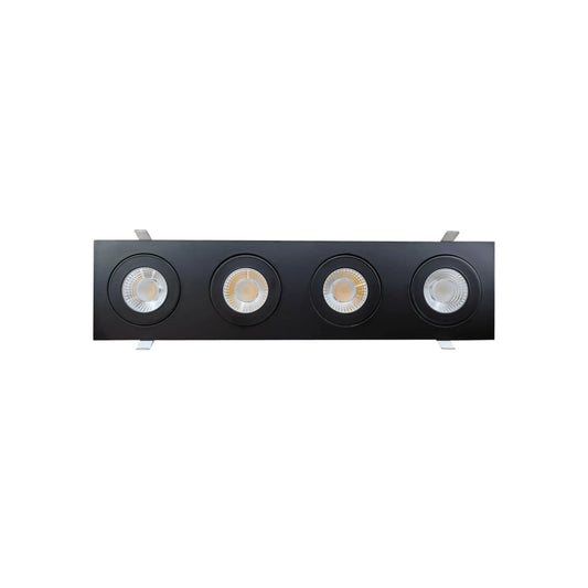P-6536 4 Inch 4 Head Multiple Gimbal, Black Finish 48 Watts, 4600 Lumens 5CCT Recessed Light