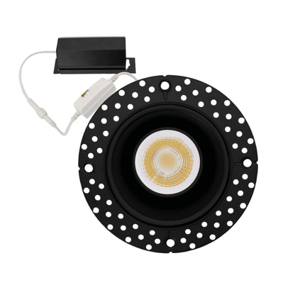 P-6538 1.5 Inch Trimless Gimbal Round, Black Finish 12 Watts, 1000 Lumens 5CCT Recessed Light