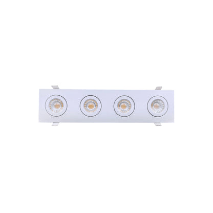 P-6544 3 Inch 4 Head Multiple Gimbal, White Finish 32 Watts, 2800 Lumens 5CCT Recessed Light