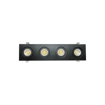 P-6548 3 Inch 4 Head Multiple Gimbal, Black Finish 32 Watts, 2800 Lumens 5CCT Recessed Light