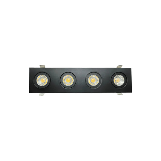 P-6548 3 Inch 4 Head Multiple Gimbal, Black Finish 32 Watts, 2800 Lumens 5CCT Recessed Light