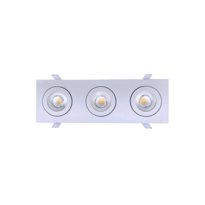 P-6553 3.5 Inch 3 Head Multiple Gimbal, White Finish 27 Watts, 2400 Lumens 5CCT Recessed Light