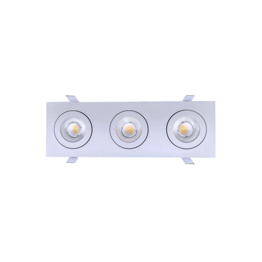 P-6553 3.5 Inch 3 Head Multiple Gimbal, White Finish 27 Watts, 2400 Lumens 5CCT Recessed Light