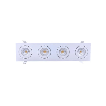 P-6554 3.5 Inch 4 Head Multiple Gimbal, White Finish 36 Watts, 3200 Lumens 5CCT Recessed Light