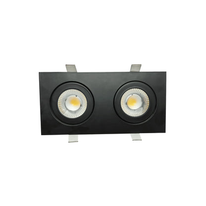 P-6556 3.5 Inch 2 Head Multiple Gimbal, Black Finish 20 Watts, 1600 Lumens 5CCT Recessed Light