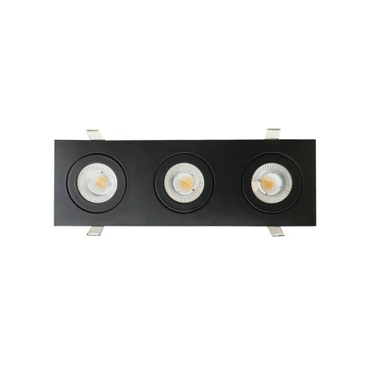 P-6557 3.5 Inch 3 Head Multiple Gimbal, Black Finish 27 Watts, 2400 Lumens 5CCT Recessed Light