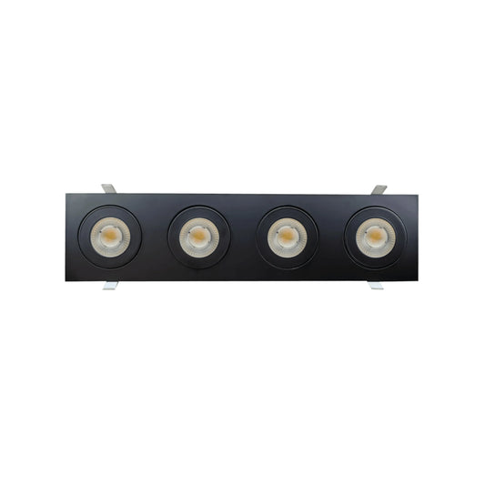 P-6558 3.5 Inch 4 Head Multiple Gimbal, Black Finish 36 Watts, 3200 Lumens 5CCT Recessed Light