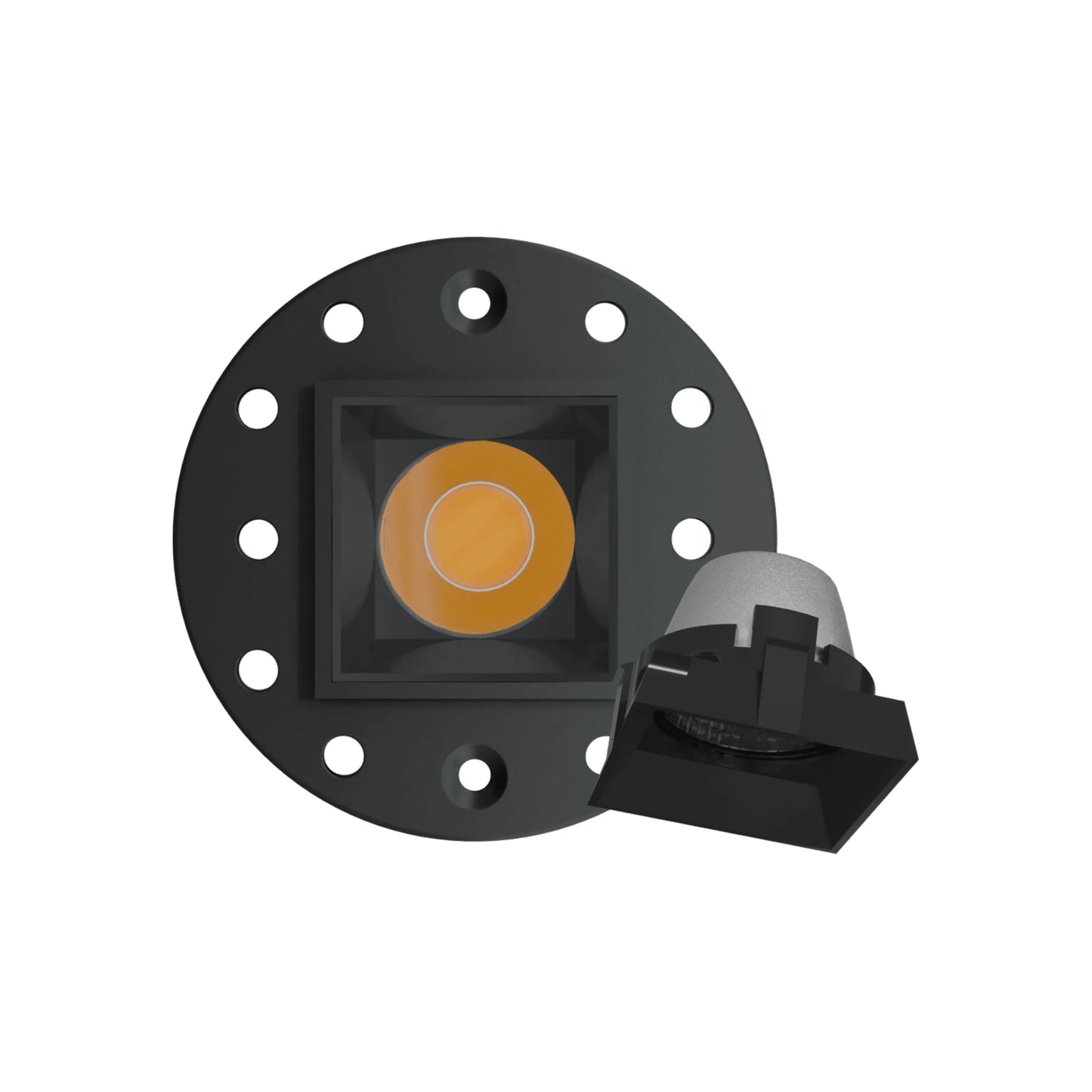 P-6566 1 Inch Trimless Square, Black Finish 15 Watts, 1200 Lumens 5CCT Recessed Light