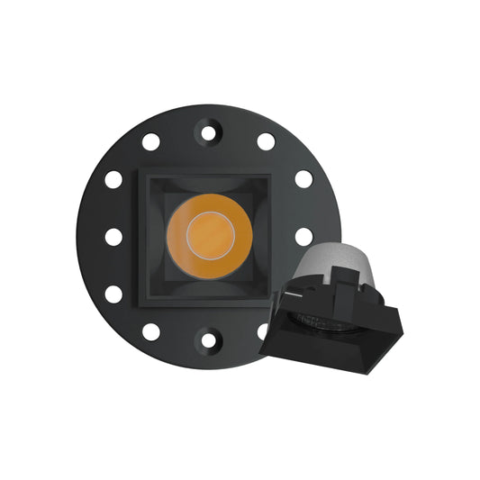 P-6566 1 Inch Trimless Square, Black Finish 15 Watts, 1200 Lumens 5CCT Recessed Light