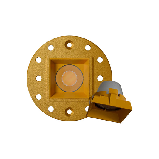P-6569 1 Inch Trimless Square, Brass Finish 15 Watts, 1200 Lumens 5CCT Recessed Light