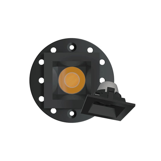 P-6576 1 Inch Square, Black Finish 15 Watts, 1200 Lumens 5CCT Recessed Light