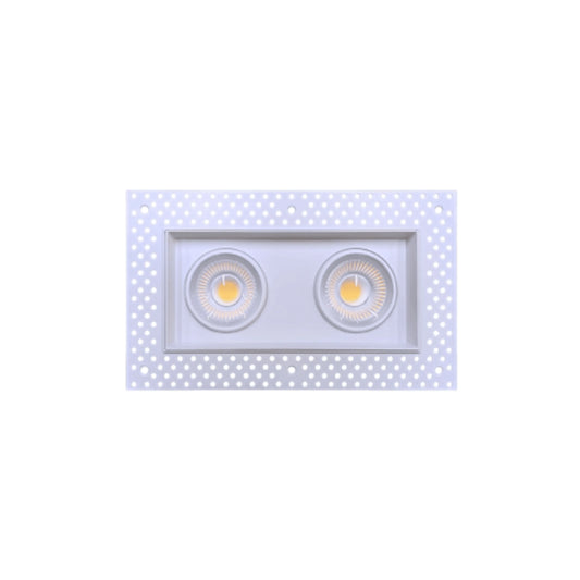 P-6595 4 Inch Trimless 2 Head Multiple Gimbal, White Finish 36 Watts, 3200 Lumens 5CCT Recessed Light
