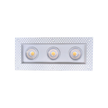 P-6606 4 Inch Trimless 3 Head Multiple Gimbal, White Finish 54 Watts, 4800 Lumens 5CCT Recessed Light