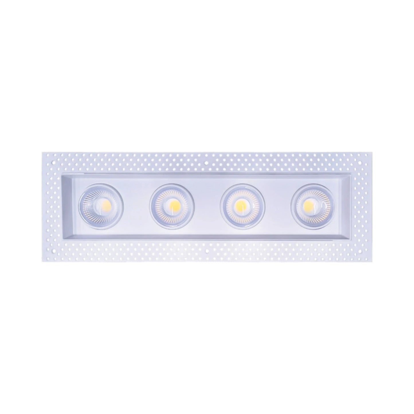 P-6607 4 Inch Trimless 4 Head Multiple Gimbal, White Finish 72 Watts, 6400 Lumens 5CCT Recessed Light