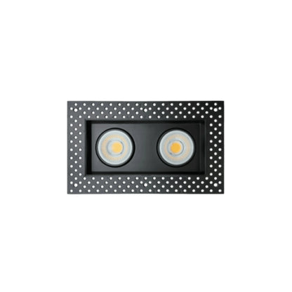 P-6609 4 Inch Trimless 2 Head Multiple Gimbal, Black Finish 36 Watts, 3200 Lumens 5CCT Recessed Light