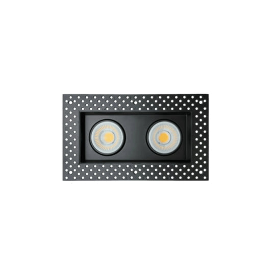 P-6609 4 Inch Trimless 2 Head Multiple Gimbal, Black Finish 36 Watts, 3200 Lumens 5CCT Recessed Light