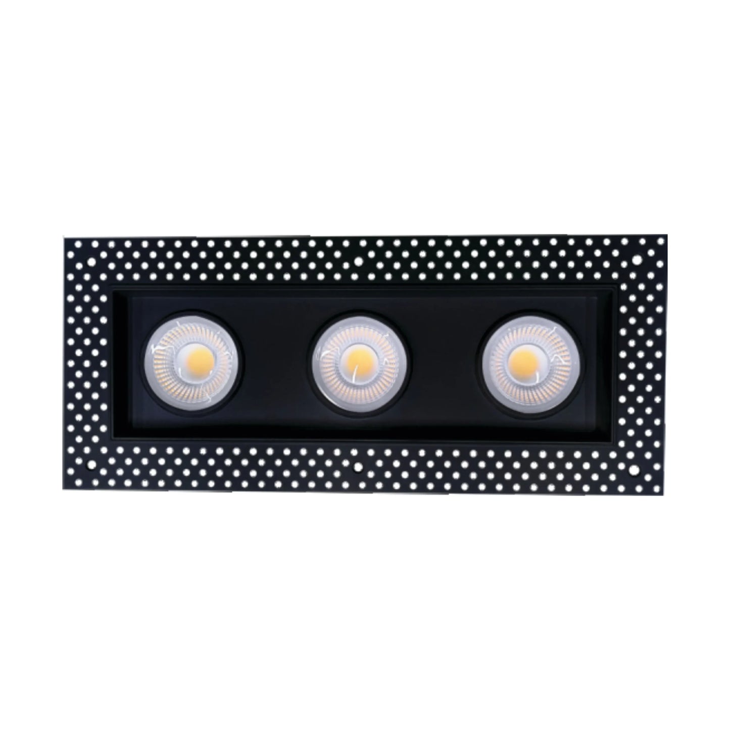 P-6610 4 Inch Trimless 3 Head Multiple Gimbal, Black Finish 54 Watts, 4800 Lumens 5CCT Recessed Light