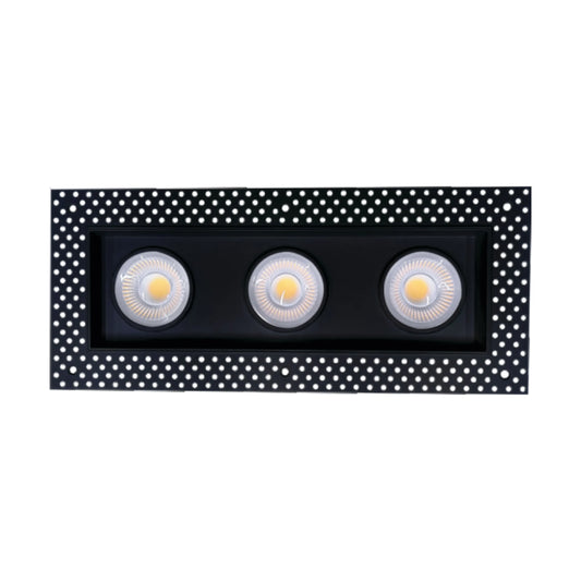 P-6610 4 Inch Trimless 3 Head Multiple Gimbal, Black Finish 54 Watts, 4800 Lumens 5CCT Recessed Light