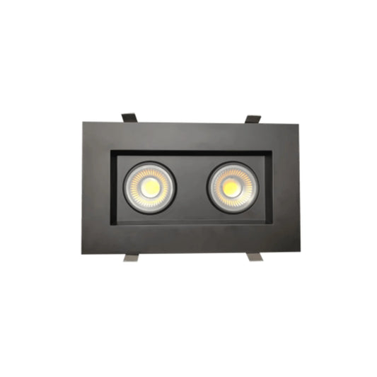 P-6615 4 Inch 2 Head Multiple Gimbal, Black Finish 36 Watts, 3200 Lumens 5CCT Recessed Light