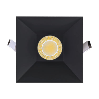 P-6937 3 inch Drop Trim Square Black Downlight Luminaire 9W=75W, 850 Lumens, 5CCT