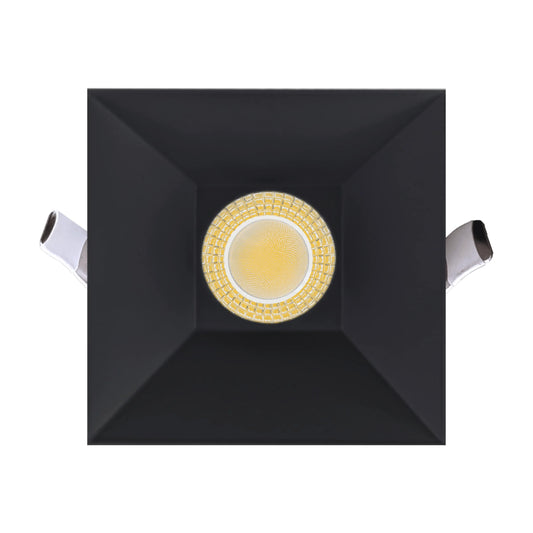 P-6937 3 inch Drop Trim Square Black Downlight Luminaire 9W=75W, 850 Lumens, 5CCT