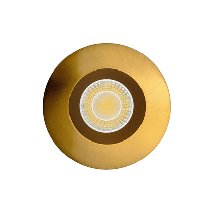 P-6975 4 inch Retrofit Round Downlight Luminaire, Brushed Brass Finish, 10W=100W, 1000 Lumens, 5CCT