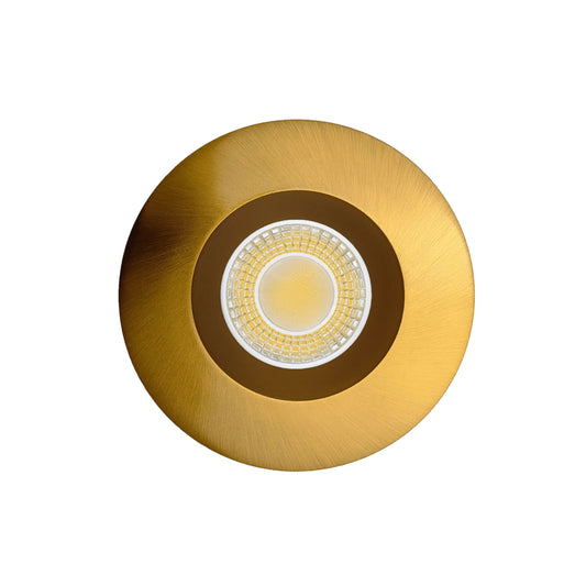 P-6975 4 inch Retrofit Round Downlight Luminaire, Brushed Brass Finish, 10W=100W, 1000 Lumens, 5CCT