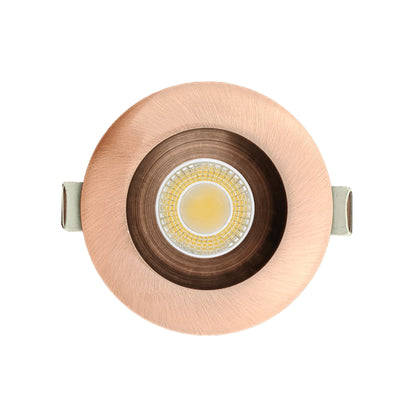 P-6984 3 inch Round Brushed Copper HO Downlight Luminaire 15W=175W, 1400 Lumens, 5CCT