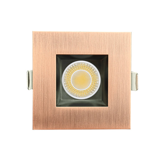 P-6985 3 inch Square Brushed Copper HO Downlight Luminaire 15W=175W, 1400 Lumens, 5CCT