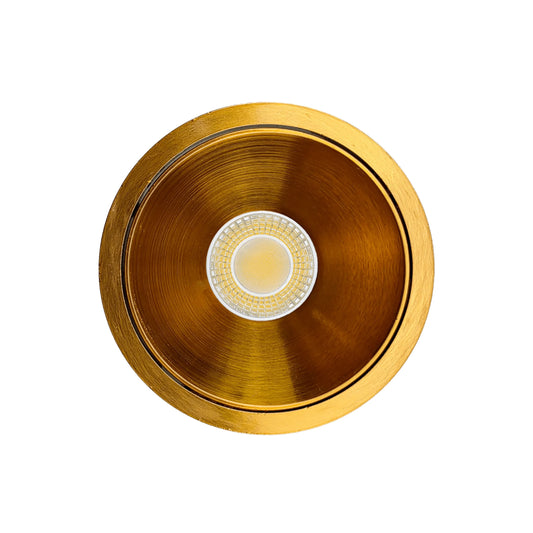 P-6997 1.5 Inch Millwork Trimless Round Brushed Brass HO 15W, 1100 Lumens 5CCT Recessed Light, Non-IC