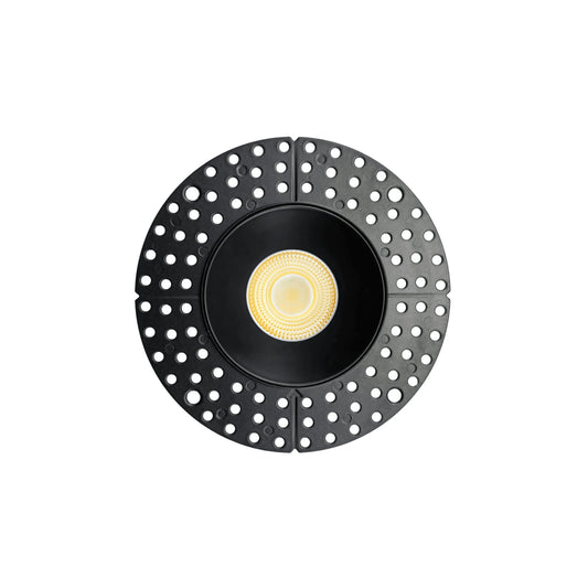 P-7108 3.5 inch Trimless Round Black 15-9W, 1400-900 Lumens 5CCT Recessed Light
