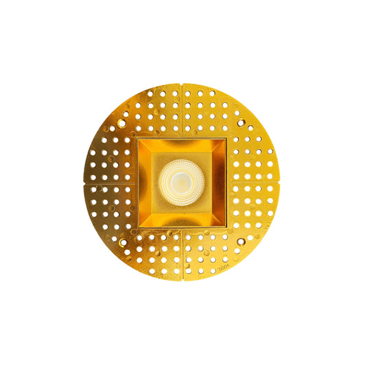 P-7115 3.5 inch Trimless Square Brushed Brass 15-9W, 1400-900 Lumens 5CCT Recessed Light