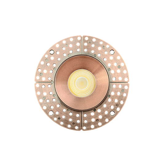 P-7116 3.5 inch Trimless Round Brushed Copper 15-9W, 1400-900 Lumens 5CCT Recessed Light