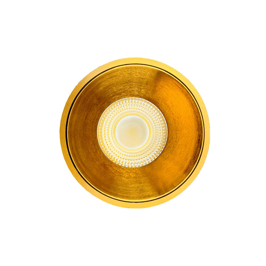 P-7121 3.5 inch Millwork Trimless Round Brushed Brass 15-9W, 1400-900 Lumens 5CCT Recessed Light