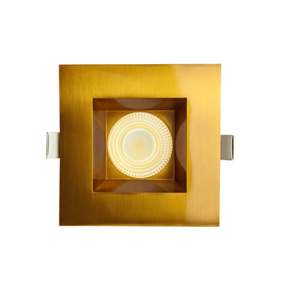 P-7133 3.5 inch Square Brushed Brass 15-9W, 1400-900 Lumens 5CCT Recessed Light
