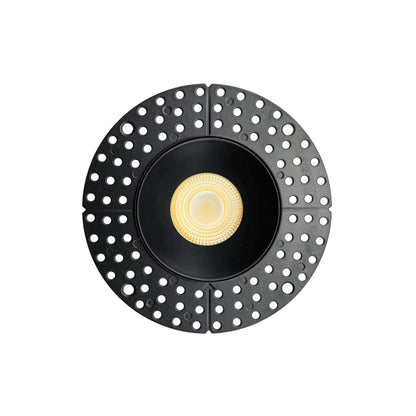 P-7143 3.5 inch Trimless Round Black HO 18-30W, 1700-2700 Lumens 5CCT Recessed Light