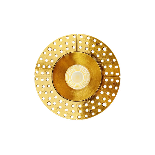 P-7149 3.5 inch Trimless Round Brushed Brass HO 18-30W, 1700-2700 Lumens 5CCT Recessed Light