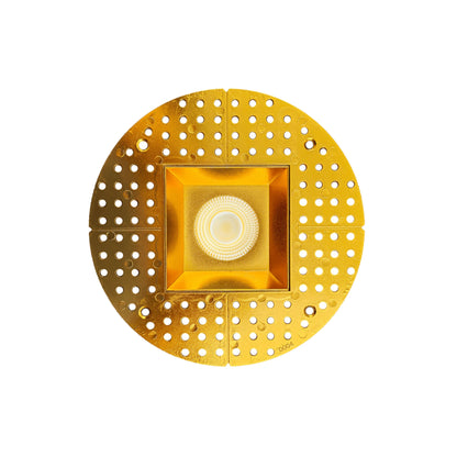 P-7150 3.5 inch Trimless Square Brushed Brass HO 18-30W, 1700-2700 Lumens 5CCT Recessed Light