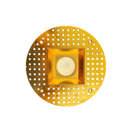 P-7150 3.5 inch Trimless Square Brushed Brass HO 18-30W, 1700-2700 Lumens 5CCT Recessed Light