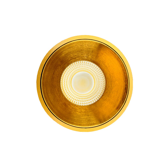 P-7156 3.5 Inch Millwork Trimless Round Brushed Brass HO 18-30W, 1700-2700 Lumens 5CCT Recessed Light