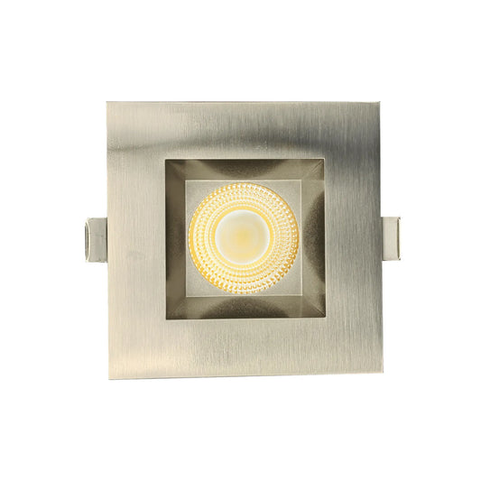 P-7166 3.5 Inch Square Brushed Nickel HO 18-30W, 1700-2700 Lumens 5CCT Recessed Light
