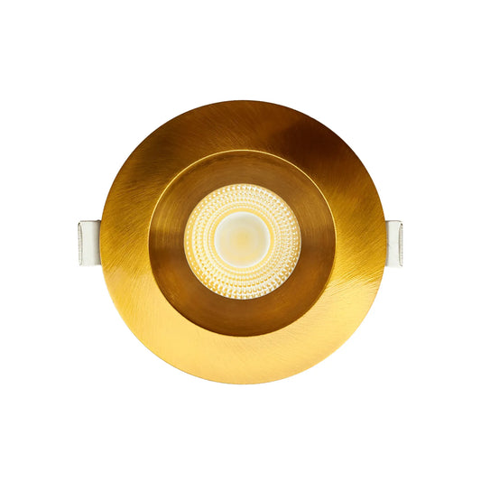 P-7167 3.5 Inch Round Brushed Brass HO 18-30W, 1700-2700 Lumens 5CCT Recessed Light