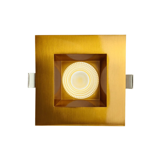 P-7168 3.5 Inch Square Brushed Brass HO 18-30W, 1700-2700 Lumens 5CCT Recessed Light