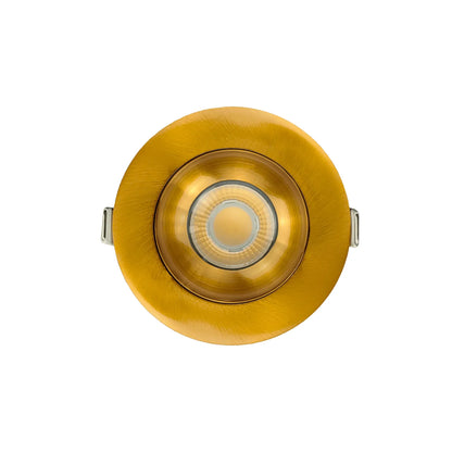 P-7181 3 Inch Round Brushed Brass 9W, 850 Lumens 5CCT Gimbal Light
